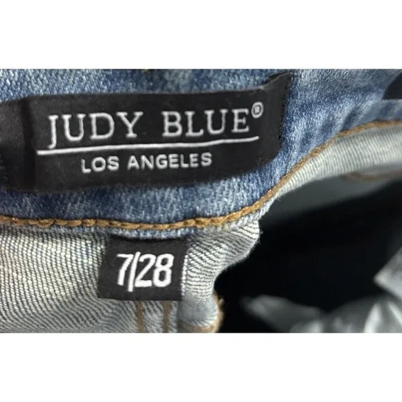 NWT Judy Blue High Waist Patchwork Boyfriend Jeans 7/28 Blue Stretch 88499 Boho - Picture 12 of 14